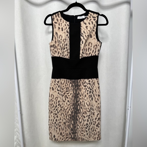 Leopard and Black Calvin Klein Dress - Picture 1 of 5